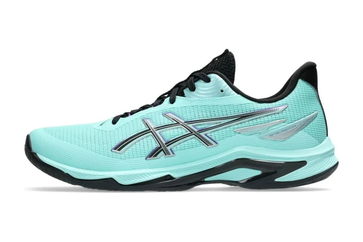 ASICS Netburner Ballistic FF 4 tampak samping, sepatu voli low-top