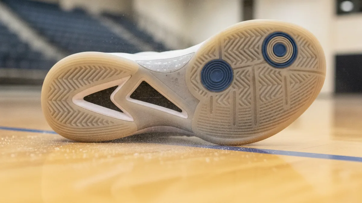 Grip outsole sepatu basket wanita saat gerakan lateral