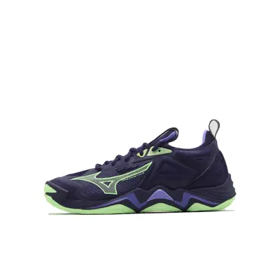 Mizuno Sepatu Voli Wave Momentum 3 - Evening Blue/Techno Green/Iolite