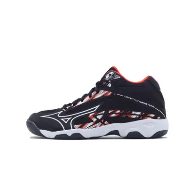 Mizuno Sepatu Voli Wave Thunderstorm MID - Black/White/Cherry Tomato