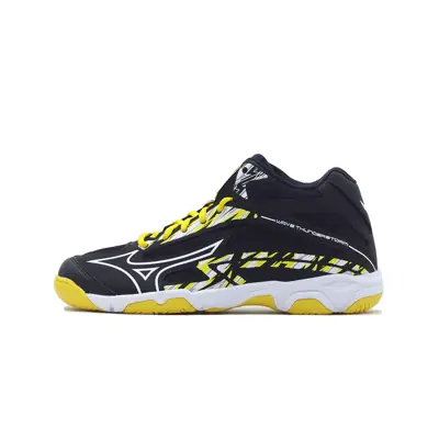 Mizuno Sepatu Voli Wave Thunderstorm Mid - Black/White/Lemon Chrome